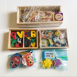 Kids learning bundle magnet letters shapes puzzle animals Melissa & Doug